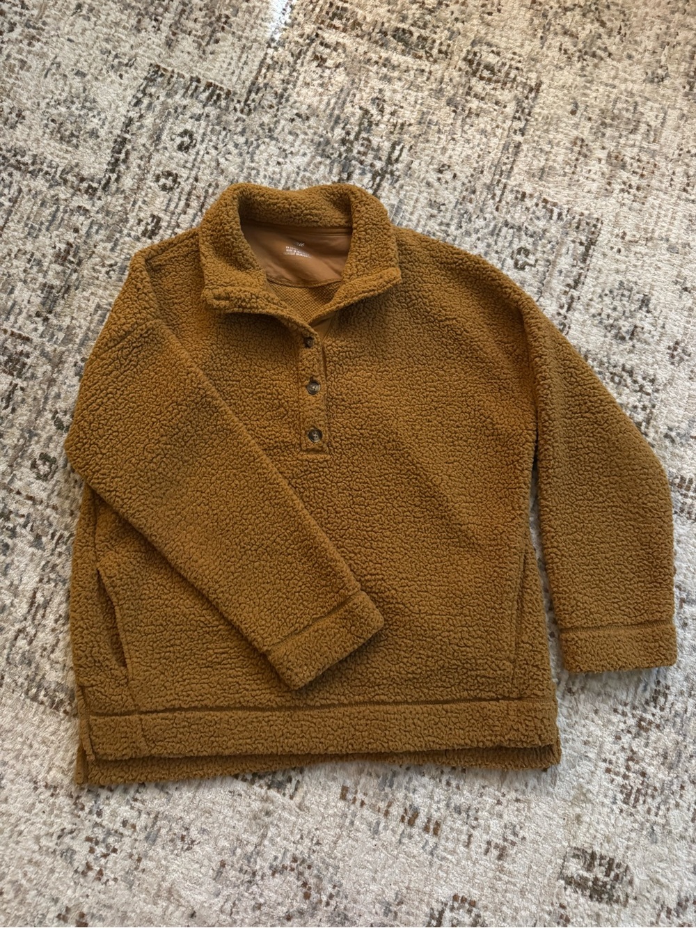 aerie Fleece Pullover in Camel